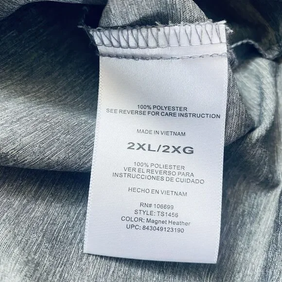 Habit Mens 2XL Heathered Gray Fishing UPF 40+ Vented Outdoor Camping Hike Shirt - Picture 4 of 16